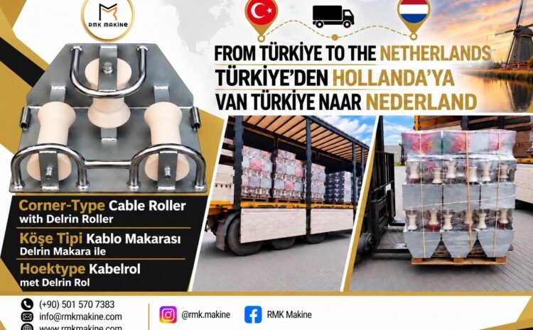 RMK MAKİNE’DEN HOLLANDA’YA BİR BAŞARILI İHRACAT DAHA: DELRİN MAKARALI KÖŞE TİPİ KABLO ÇEKME MAKARALARI RMK Makine olarak profesyonel kablo çekme, döşeme, yönlendirme ve makara taşıma ekipmanları üretiyoruz. Konya’daki üretim tesisimizde enerji, elektrik dağıtımı, telekomünikasyon, altyapı ve endüstriyel projelerin ihtiyaçlarına yönelik profesyonel ekipmanlar geliştiriyoruz. Son olarak, Delrin Makaralı Köşe Tipi Kablo Çekme Makaralarımızı Hollanda’daki değerli müşterimize başarıyla ihraç ettik. Ürünlerimiz Türkiye’de sevkiyata hazırlandı, güvenli şekilde paletlendi ve Hollanda’ya gönderilmek üzere araca yüklendi. Ayrıca bu sevkiyat, aynı müşterimizin yeni siparişlerinden biri olması açısından bizim için ayrı bir önem taşıyor. Hollanda’daki değerli müşterimize düzenli siparişleri, devam eden iş birliği ve RMK Makine’ye duyduğu güven için teşekkür ederiz. 🇹🇷🤝🇳🇱 PROFESYONEL KABLO DÖŞEME PROJELERİ İÇİN KÖŞE TİPİ KABLO MAKARALARI Kablo döşeme güzergâhları her zaman düz bir hat üzerinde ilerlemez. Sahadaki engeller, kanal girişleri, menholler ve güzergâh değişiklikleri nedeniyle kablonun farklı noktalarda yön değiştirmesi gerekebilir. Bu nedenle kablo çekme ve döşeme operasyonlarında doğru yönlendirme ekipmanının kullanılması önemlidir. Delrin Makaralı Köşe Tipi Kablo Çekme Makaralarımız, kablonun köşe ve yön değiştirme noktalarından kontrollü şekilde geçirilmesine yardımcı olmak amacıyla tasarlanmıştır. Üç makaralı yapı, kabloyu köşe bölümü boyunca destekler. Bununla birlikte Delrin makaralar, kablonun hareketi için düzgün bir yuvarlanma yüzeyi sağlar. Sağlam metal konstrüksiyon ise ekipmanın profesyonel saha uygulamalarında kullanılmasına imkân verir. DELRİN MAKARALI KÖŞE TİPİ KABLO ÇEKME MAKARASININ ÖZELLİKLERİ Köşe tipi kablo makaralarımız, profesyonel kablo çekme ve döşeme operasyonlarının ihtiyaçları dikkate alınarak üretilmektedir. Ürünün başlıca özellikleri: - Delrin Makaralar: Kablonun hareketi için düzgün bir yuvarlanma yüzeyi sağlar - Köşe Tipi Tasarım: Kablonun dönüş ve yön değiştirme noktalarında yönlendirilmesine yardımcı olur - Üç Makaralı Yapı: Kabloyu köşe bölümü boyunca destekler - Sağlam Metal Konstrüksiyon: Profesyonel saha uygulamalarına uygun yapı sunar - Pratik Kullanım: Kablo güzergâhındaki gerekli noktalara konumlandırılabilir - Tekrar Kullanılabilir Yapı: Farklı kablo döşeme projelerinde tekrar kullanılabilir - Profesyonel Uygulama: Kablo çekme, yönlendirme ve döşeme operasyonlarına uygundur KÖŞE TİPİ KABLO MAKARALARI NEDEN KULLANILIR? Bir kablo güzergâhında yön değişiklikleri, kablo çekme operasyonunun önemli noktalarından biridir. Örneğin kablonun bir yapının etrafından geçmesi, yer altı kanalına girmesi, menholden yön değiştirmesi veya endüstriyel bir tesiste farklı bir güzergâha yönlendirilmesi gerekebilir. Kablonun bu noktalardan uygun yönlendirme ekipmanı olmadan çekilmesi ek sürtünmeye neden olabilir. Bu nedenle köşe tipi kablo makaraları, kablonun yön değiştirdiği kritik noktalarda destek sağlar. Ayrıca güzergâhın yapısına göre birden fazla köşe tipi makara birlikte kullanılabilir. Böylece daha uzun veya kademeli dönüş noktalarında uygun bir kablo yönlendirme hattı oluşturulabilir. Köşe tipi kablo makaraları aşağıdaki ekipmanlarla birlikte kullanılabilir: - Düz tip kablo makaraları - Kablo çekme makineleri - Kablo makarası römorkları - Kablo makarası kaldırma ekipmanları - Fiber kanal çubukları - Kablo çekme çorapları - Fırdöndüler - Kablo itme makineleri - Diğer kablo döşeme ve yönlendirme ekipmanları Böylece saha ekipleri, projenin kablo güzergâhına ve çalışma koşullarına göre uygun ekipman kombinasyonunu oluşturabilir. DELRİN MAKARALARIN AVANTAJLARI Hollanda’ya gönderdiğimiz bu köşe tipi kablo çekme makaralarında Delrin makaralar kullanılmaktadır. Delrin makaralar, kablo çekme ve döşeme sırasında kablonun hareket edebileceği düzgün bir yuvarlanma yüzeyi sağlar. Bu özellik, özellikle kablonun yön değiştirdiği noktalarda kontrollü kablo yönlendirmesine yardımcı olur. Bunun yanında Delrin makaralar, sağlam metal konstrüksiyon ile birlikte profesyonel kablo döşeme uygulamalarına uygun bir sistem oluşturur. Ancak her kablo projesinin teknik koşulları farklıdır. Dolayısıyla uygun makara seçilirken kablonun çapı, ağırlığı, güzergâhı, dönüş açıları ve saha koşulları birlikte değerlendirilmelidir. TÜRKİYE’DEN HOLLANDA’YA İHRACAT İÇİN ÖZENLE HAZIRLANDI Hollanda’ya ihraç edilen Delrin Makaralı Köşe Tipi Kablo Çekme Makaralarımız, sevkiyat öncesinde özenle hazırlandı. Ürünler, uluslararası kara yolu taşımacılığı sırasında korunmalarını sağlamak amacıyla düzenli şekilde paletlendi ve sevkiyata hazır hale getirildi. Hazırlıkların tamamlanmasının ardından paletler araca yüklendi ve ürünlerimiz Türkiye’den Hollanda’ya doğru yola çıktı. Böylece RMK Makine’nin Avrupa’ya gerçekleştirdiği ihracatlara yeni bir Hollanda sevkiyatı daha eklenmiş oldu. HOLLANDA’DA DEVAM EDEN İŞ BİRLİĞİMİZ Bu ihracatı bizim için daha anlamlı hale getiren önemli bir nokta, Hollanda’daki müşterimizin ürünlerimizi tekrar tercih etmesidir. Düzenli siparişler, uzun vadeli uluslararası ticari ilişkilerin en önemli göstergelerinden biridir. Bu nedenle müşterilerimizin farklı projelerinde RMK Makine ürünlerini tekrar tercih etmesine büyük önem veriyoruz. Hollanda’daki değerli müşterimize düzenli siparişleri, iş birliği ve güveni için bir kez daha teşekkür ederiz. Gelecekteki projelerinde de kendilerini desteklemeyi ve Hollanda pazarındaki iş birliğimizi geliştirmeyi hedefliyoruz. HOLLANDA VE AVRUPA’DAKİ KABLO DÖŞEME PROJELERİ İÇİN PROFESYONEL EKİPMANLAR Hollanda’da enerji, elektrik dağıtımı, telekomünikasyon, yenilenebilir enerji ve altyapı alanlarında farklı kablo döşeme uygulamaları gerçekleştirilmektedir. Bu tür projelerde kabloların taşınması, kaldırılması, çekilmesi, yönlendirilmesi ve döşenmesi için projenin koşullarına uygun ekipmanların seçilmesi gerekir. RMK Makine olarak ürettiğimiz ekipmanlar aşağıdaki uygulamalarda kullanılabilir: - Yer altı enerji kablosu projeleri - Elektrik iletim ve dağıtım çalışmaları - Telekomünikasyon altyapısı - Endüstriyel elektrik tesisatları - Yenilenebilir enerji projeleri - Altyapı ve hizmet şebekeleri - Veri ve haberleşme kablosu uygulamaları - Kablo kanalı uygulamaları - Büyük ölçekli kablo döşeme projeleri Her projenin saha koşulları farklı olduğu için doğru ekipman seçiminin proje gereksinimlerine göre yapılması önemlidir. FARKLI PROJELER İÇİN KABLO MAKARASI ÇÖZÜMLERİ Kablo güzergâhının her bölümü aynı ekipmanı gerektirmez. Düz hatlarda kullanılan makaralar ile köşe ve yön değiştirme noktalarında kullanılan makaraların tasarımları farklı olabilir. Bu nedenle RMK Makine olarak farklı kablo döşeme uygulamalarına yönelik çeşitli kablo makarası seçenekleri üretiyoruz. Kablo makarası ürün grubumuz: - Düz Tip Kablo Makaraları - Köşe Tipi Kablo Makaraları - Delrin Kablo Makaraları - Metal Kablo Makaraları - Menhol Kablo Makaraları - Kablo Tavası Makaraları - Çok Makaralı Kablo Yönlendirme Sistemleri - Diğer kablo döşeme ve yönlendirme ekipmanları Doğru ürün seçimi kablo ölçülerine, güzergâh geometrisine, çekme yöntemine ve saha koşullarına göre yapılmalıdır. RMK MAKİNE İLE PROFESYONEL KABLO DÖŞEME ÇÖZÜMLERİ RMK Makine olarak Konya’daki üretim tesisimizde profesyonel kablo döşeme, kablo çekme ve kablo makarası taşıma ekipmanları üretiyoruz. Ürün portföyümüz kablo kurulumunun farklı aşamalarında kullanılan ekipmanları kapsamaktadır. Ürün grubumuzda: - Elektrikli ve manuel-elektrikli kablo çekme makineleri - 3 tondan 15 tona kadar kablo makarası römorkları - Hidrolik kablo makarası kaldırma ekipmanları - Düz tip kablo makaraları - Köşe tipi kablo makaraları - Delrin ve metal makara seçenekleri - Menhol makaraları - Kablo tavası makaraları - Kablo makarası boşaltma ekipmanları - Fiber kanal çubukları - Kablo çekme çorapları ve fırdöndüler - Kablo itme makineleri - Tamamlayıcı kablo döşeme ekipmanları yer almaktadır. PROJENİZ İÇİN KABLO MAKARASINA MI İHTİYACINIZ VAR? Kablo çekme veya döşeme projeniz için uygun kablo makarasını belirlemek istiyorsanız teknik ihtiyaçlarınızı bizimle paylaşabilirsiniz. Teklif ve ürün değerlendirmesi için aşağıdaki bilgileri iletmeniz yeterlidir: - Kablo tipi - Kablo çapı - Yaklaşık kablo ağırlığı - Kablo güzergâhı - Dönüş sayısı ve açıları - Talep edilen makara miktarı - Tercih edilen makara malzemesi, Delrin veya metal - Teslimat ülkesi - Açık teslimat adresi Ekibimiz bu bilgiler doğrultusunda ihtiyaçlarınızı değerlendirecek ve projeniz için uygun kablo makarası çözümünün belirlenmesine yardımcı olacaktır.